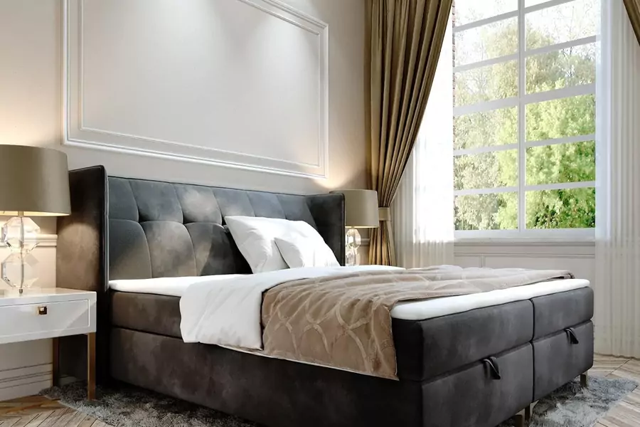 Boxspringbett Clermont Mit Bonellmatratze - Doppelbett Mit Bettkasten